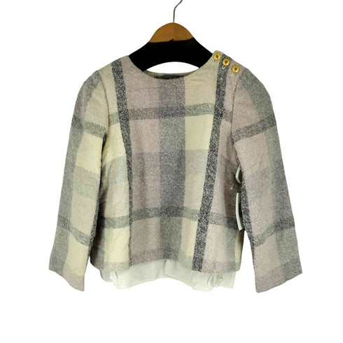 ブルーレーベルクレストブリッジ BLUE LABEL CRESTBRIDGE チェック レイヤード ウール トップス レディース JPN:38
