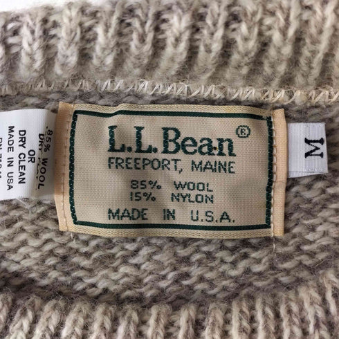 エルエルビーン L.L.Bean 80S MADE IN USA ウールナイロン クルーネックニット メンズ import:M
