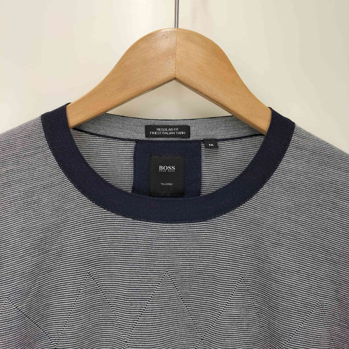 ボスヒューゴボス BOSS HUGO BOSS REGULAR FIT FINEST ITALIAN YARN シルクコットン アーガイルニット メンズ import:M