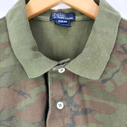 ポロバイラルフローレン Polo by RALPH LAUREN カモ スモールポニー刺繍 鹿の子ポロシャツ メンズ XL(18~20)