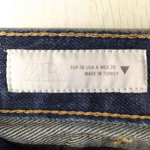 ザラ ZARA シンチバック ハイウエスト デニム パンツ レディース EUR:36