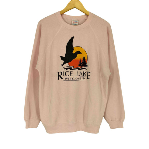 ヘインズ Hanes 90s- USA製 RICE LAKE ラグランスウェット メンズ XL