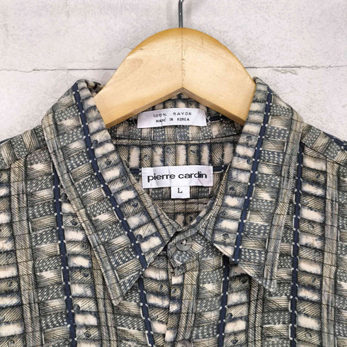 ピエールカルダン pierre cardin 00s 総柄レーヨンシャツ メンズ L