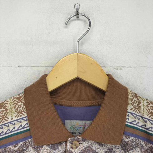 グレッグノーマン GREG NORMAN 袖ロゴ刺繍総柄ポロシャツ メンズ S