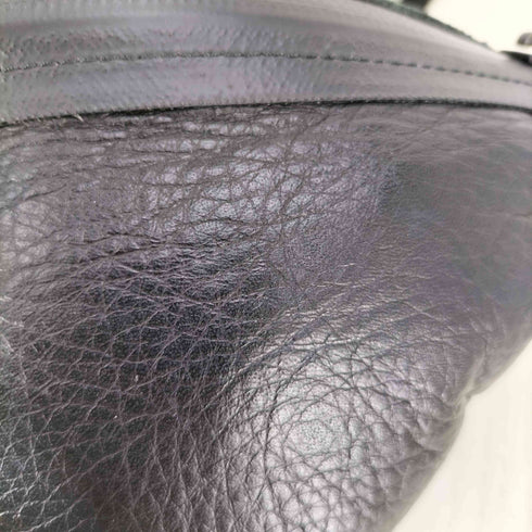 撥水ジップ レザーショルダーバック レディース