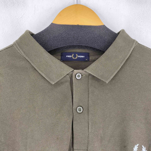 フレッドペリー FRED PERRY ロゴ刺繍 L/S ポロシャツ メンズ import:XL