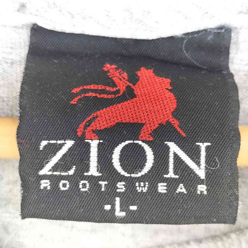 ザイオンルーツウェア ZION ROOTSWEAR 90s アーティスト レーベル ロゴ プリントTシャツ メンズ L