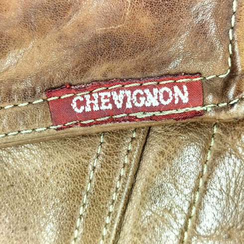 シェビニオン CHEVIGNON コンバーチブル 2WAY レザー ダウン トラッカージャケット メンズ import:XL