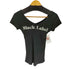 mopssi ラインストーン vネックTシャツ black label レディース FREE