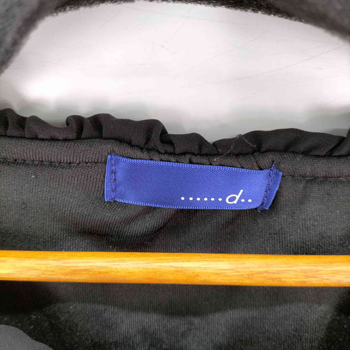 ......d.. 首元フリル パフスリーブベロアTシャツ レディース