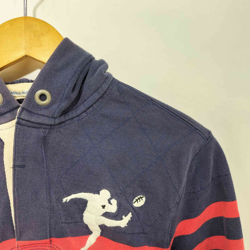 ラグビーラルフローレン Rugby Ralph Lauren CLASSIC RUGBY FIT ラガーマン/USA 刺繍 フーデッド ラガーシャツ メンズ import:XS