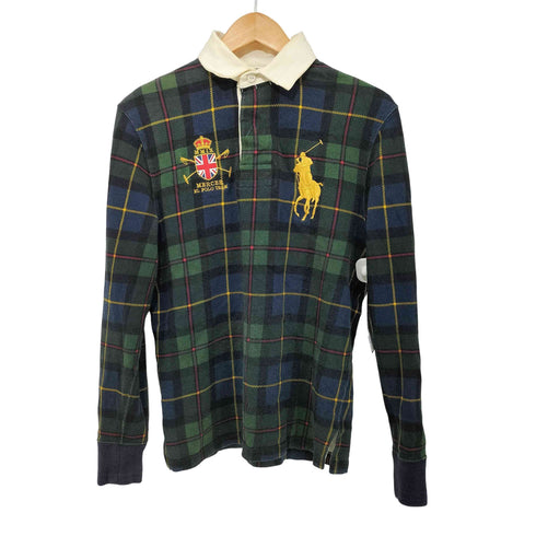 ポロバイラルフローレン Polo by RALPH LAUREN CUSTOM FIT ビッグポニー チェック L/S ポロシャツ 長袖 メンズ import:XS