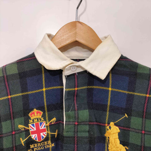 ポロバイラルフローレン Polo by RALPH LAUREN CUSTOM FIT ビッグポニー チェック L/S ポロシャツ 長袖 メンズ import:XS