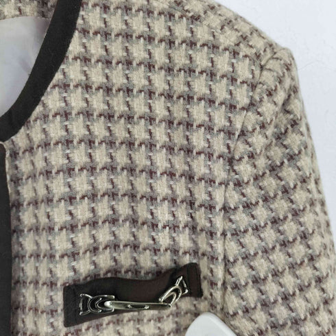 MAQE 金ボタン ウールナイロン ノーカラージャケット レディース 11AR