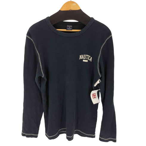 ノーティカ NAUTICA 90s ロゴプリントサーマルニット メンズ import:M