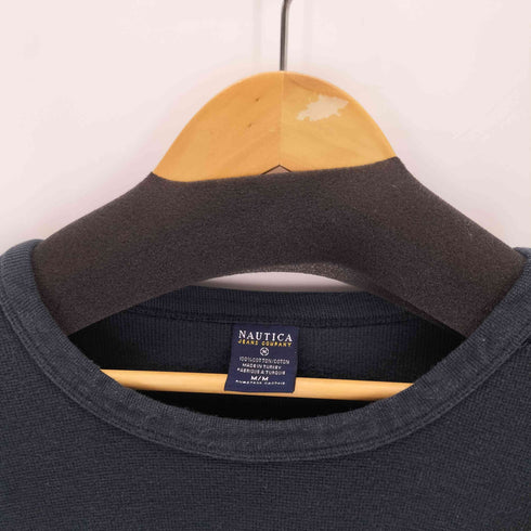 ノーティカ NAUTICA 90s ロゴプリントサーマルニット メンズ import:M