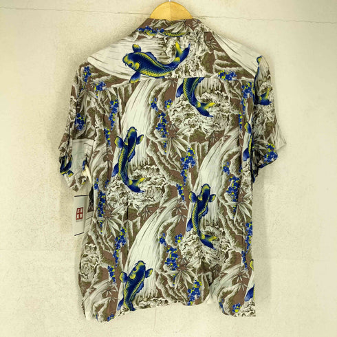 HAWAIIAN 鯉 和柄 レーヨン開襟シャツ メンズ M