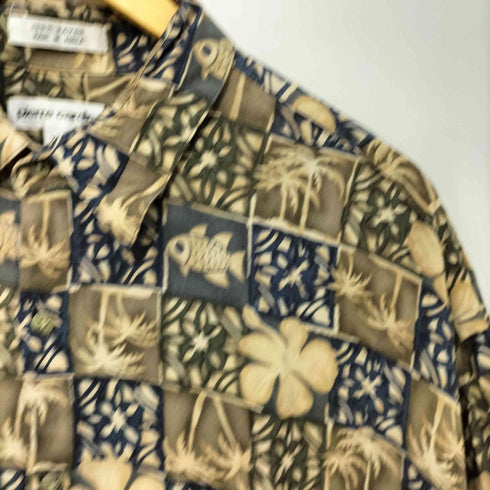 ピエールカルダン pierre cardin 90s レーヨン100 総柄 ヤシの木 アロハシャツ メンズ import:XL