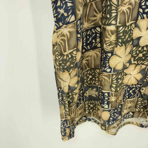 ピエールカルダン pierre cardin 90s レーヨン100 総柄 ヤシの木 アロハシャツ メンズ import:XL