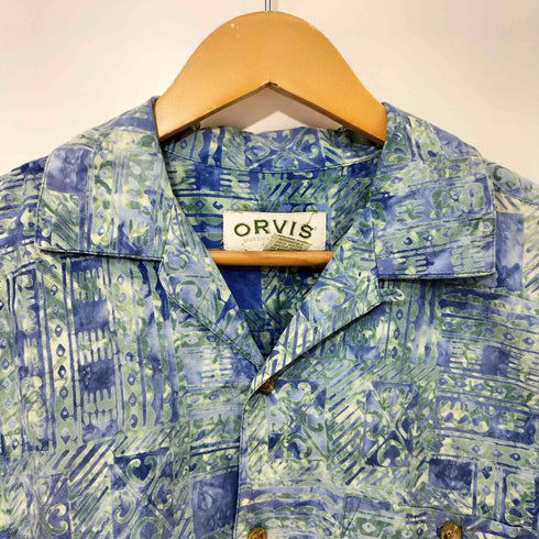 オービス ORVIS 90s コットン 開襟 オープンカラー アロハシャツ メンズ import:M