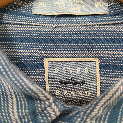 アロー ARROW RIVER BRAND 90s ストライプ ワークシャツ メンズ import:XL
