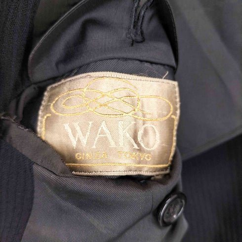 ワコー WAKO ストライプ柄 シングル ノッチドラぺル テーラードジャケット セットアップ メンズ 46
