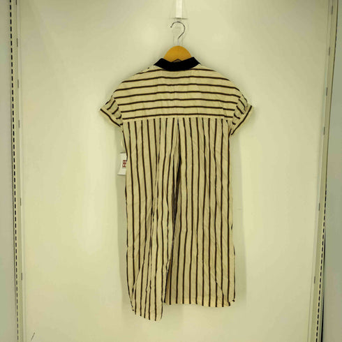 フレッドペリー FRED PERRY ストライプ ポロカラー プルオーバーシャツワンピース レディース UK:8