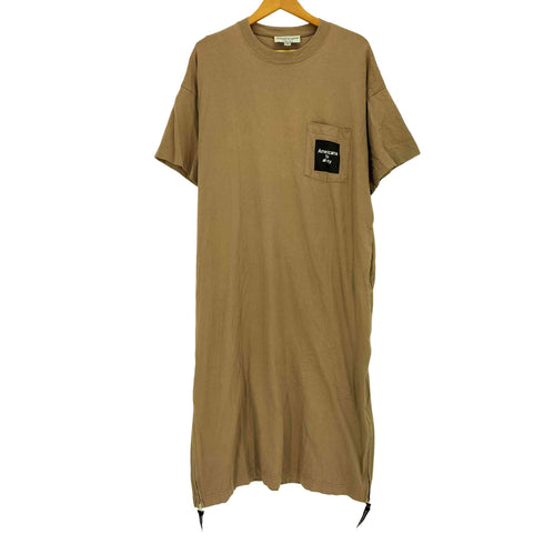 アメリカーナ Americana SIDE ZIP POCKET ONEPIECE サイドジップポケット付きTシャツワンピース レディース