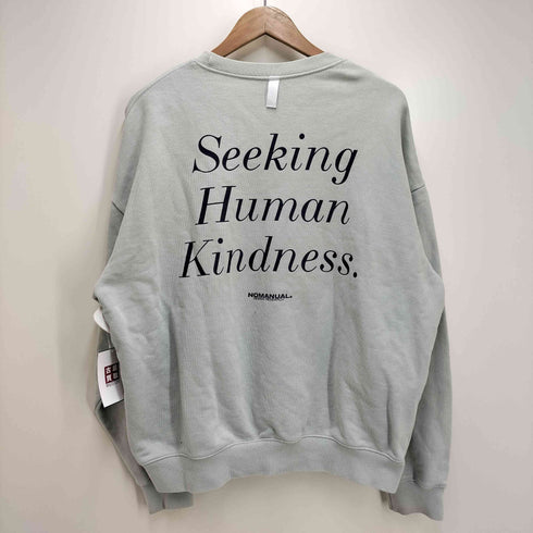 ノーマニュアル NOMANUAL SLOGAN SWEAT 両面 プリント クルーネック スウェット メンズ import:M