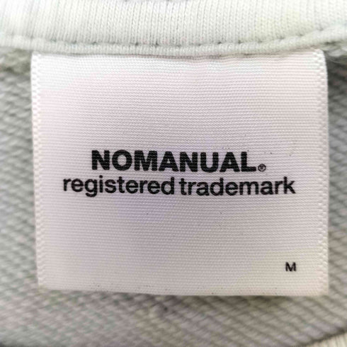 ノーマニュアル NOMANUAL SLOGAN SWEAT 両面 プリント クルーネック スウェット メンズ import:M