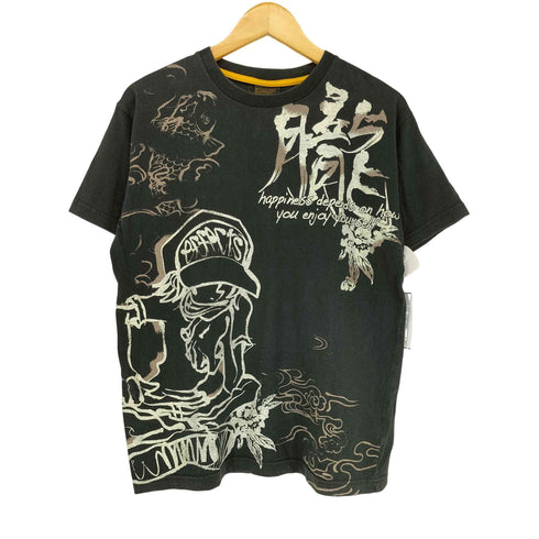 鯉 和柄 両面プリントクルーネックTシャツ メンズ L