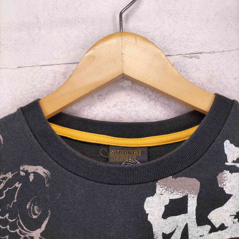 鯉 和柄 両面プリントクルーネックTシャツ メンズ L