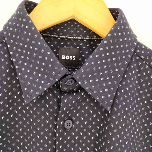 ボス BOSS SLIM-FIT 総柄 レギュラーカラーシャツ メンズ import:M