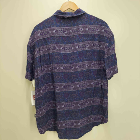 ステューシー Stussy VINTAGE CAMP COLLAR ARABESQUE S/S SHIRT 唐草 総柄 レーヨン シャツ メンズ import:M