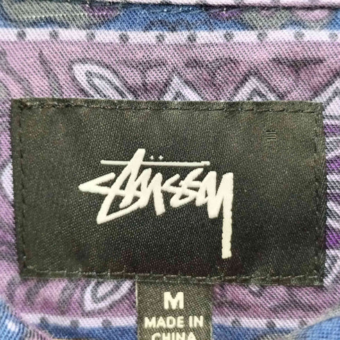 ステューシー Stussy VINTAGE CAMP COLLAR ARABESQUE S/S SHIRT 唐草 総柄 レーヨン シャツ メンズ import:M