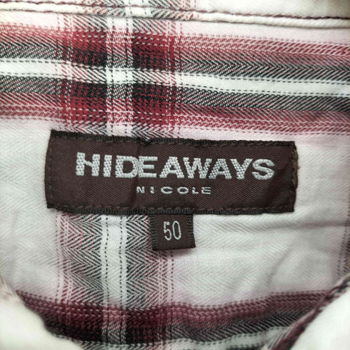 ハイダウェイニコル HIDEAWAYS NICOLE ワイヤー 五分袖チェックシャツ メンズ 50
