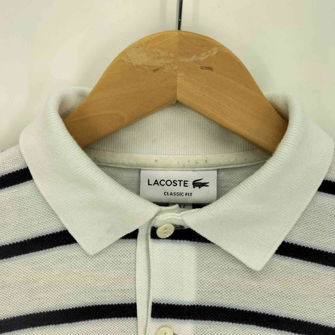 ラコステ LACOSTE リネン混 ボーダー 鹿の子 S/S ポロシャツ メンズ import:XS