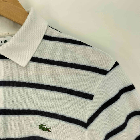 ラコステ LACOSTE リネン混 ボーダー 鹿の子 S/S ポロシャツ メンズ import:XS