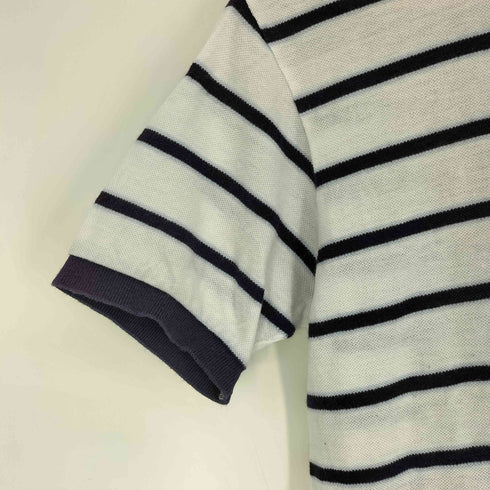 ラコステ LACOSTE リネン混 ボーダー 鹿の子 S/S ポロシャツ メンズ import:XS