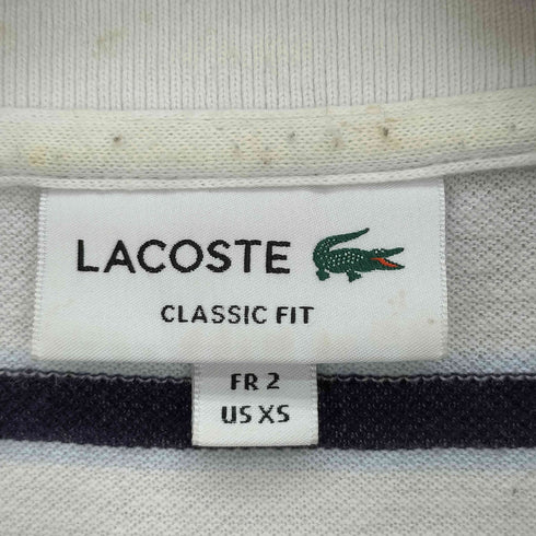 ラコステ LACOSTE リネン混 ボーダー 鹿の子 S/S ポロシャツ メンズ import:XS
