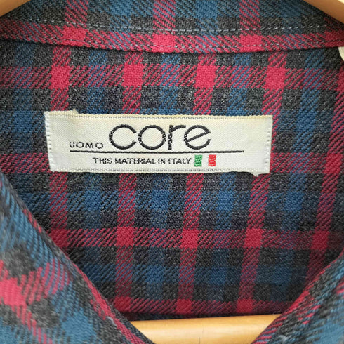 CORE ウール100% チェック レギュラーカラーシャツ メンズ import:L