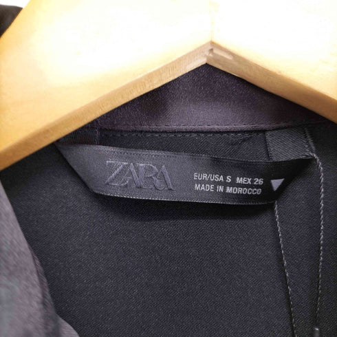 ザラ ZARA パフショルダーサテンシャツ レディース S
