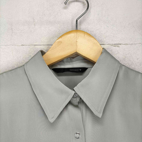 ザラ ZARA パフショルダーサテンシャツ レディース S