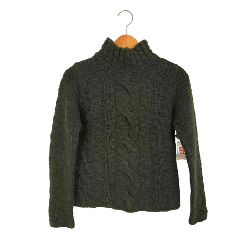 バーバリーブルーレーベル BURBERRY BLUE LABEL ボトルネック ケーブル編み ウールニット レディース import:M