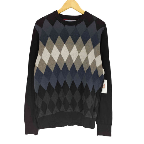 トミーヒルフィガー TOMMY HILFIGER MERCERIZED COTTON アーガイルニット メンズ L