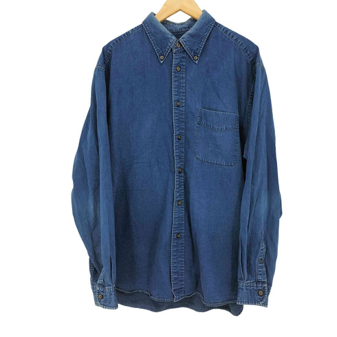 エディーバウアー Eddie Bauer L/S デニムボタンダウンシャツ メンズ L