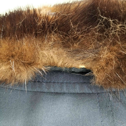 バーバリーズ BURBERRYS MADE IN ENGLAND 襟ファー シルク比翼ステンカラーコート メンズ