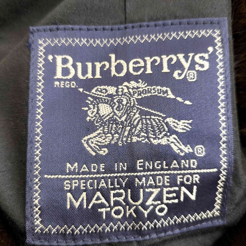 バーバリーズ BURBERRYS MADE IN ENGLAND 襟ファー シルク比翼ステンカラーコート メンズ