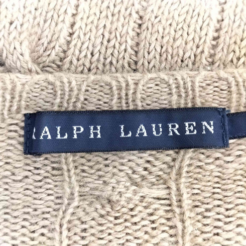 ラルフローレン RALPH LAUREN 麻 カシミヤ Vネック ケーブルニット レディース S
