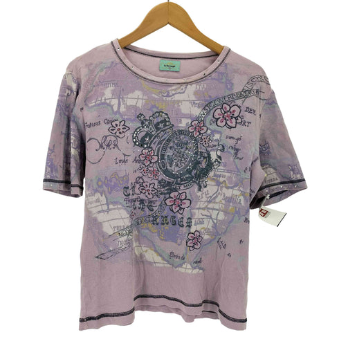 TO THE ANGEL ラインストーン プリントクルーネックTシャツ Y2K cool レディース L